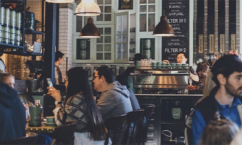 People dining at a restaurant